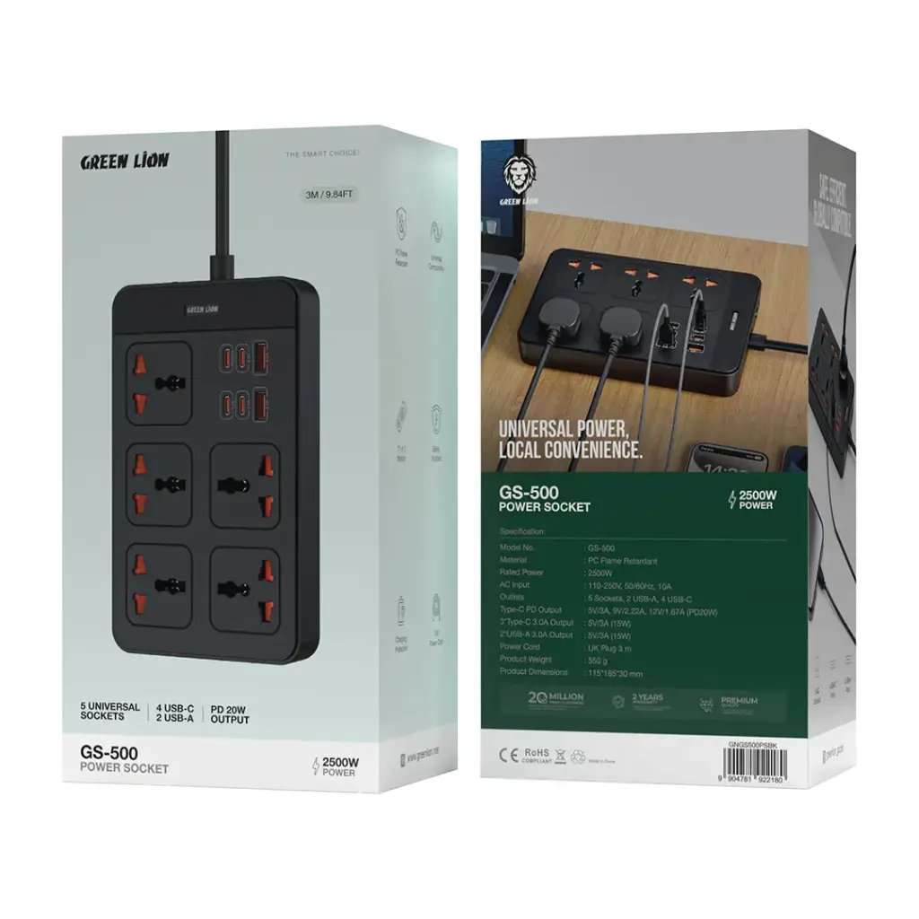 Green Lion GS 500 Power Socket PD20W - Linkphones Center